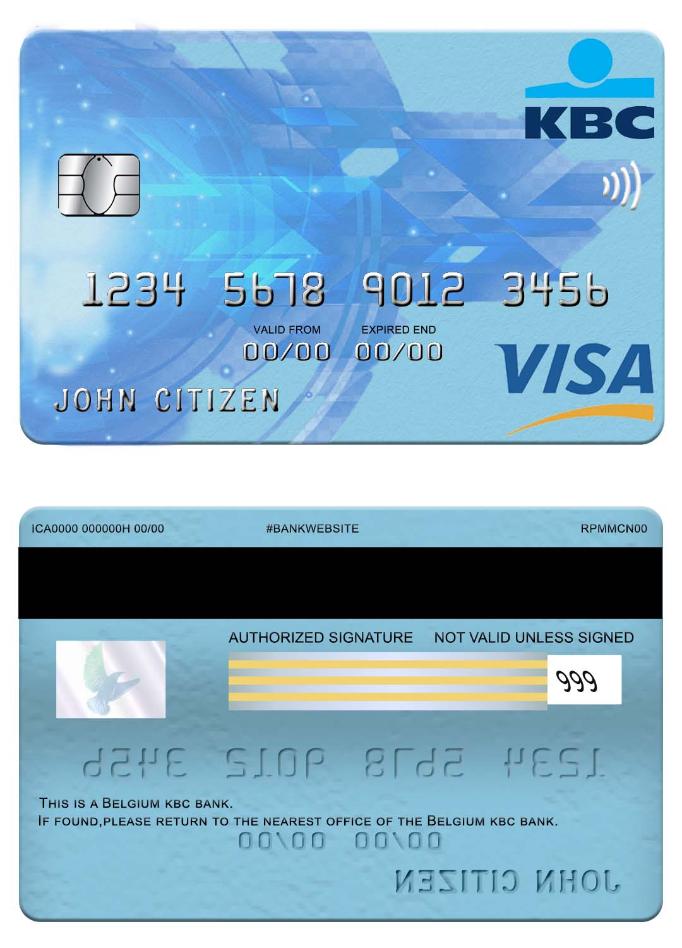Belgium KBC bank visa card